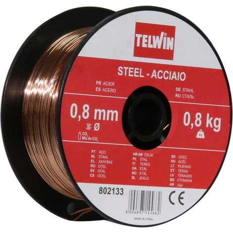 BOBINA FILO ACCIAIO DA 0,8 mm DA 0,8 KG TELWIN 802133