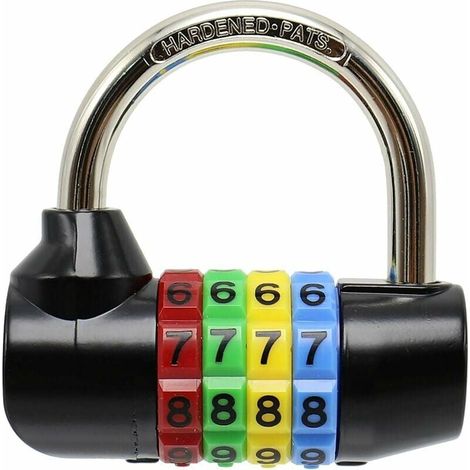 Cadenas À Combinaison - 60 mm Largeur - Arceau 7 8 mm Acier Trempé - Pour Casiers Portes Abris Jardin Valises - 1 Pièce