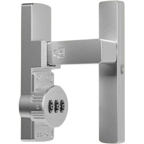 Serrure à combinaison à 90 degrés avec code sans clé à 3 chiffres pour portes, granges, garages, abris de jardin et armoires de fenêtre (argent)