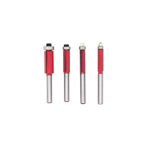 4-teiliges 1/4"-Kopierfräser-Set, Heimwerker-Holzbearbeitungswerkzeuge mit Kugellager, Bündigfräser - Crezuo
