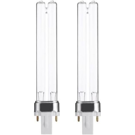 Paquete de 2 bombillas UV G23 de 9W – Purificador germicida para acuarios – Reemplazo eficaz – Esterilización del agua (1/5)
