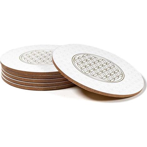 Set de 6 sous-verres ronds - Fleur de Vie (1/3)