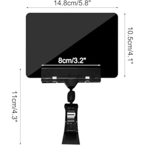 Lot de 10 Mini Tableau Noir en Plastique, Panneau d'Affichage Réutilisable, Ardoise de Prix Double Face avec Clip et Rotation à 360° pour Étagères de Cafés, Bars, Restaurants et Marchés (1/5)
