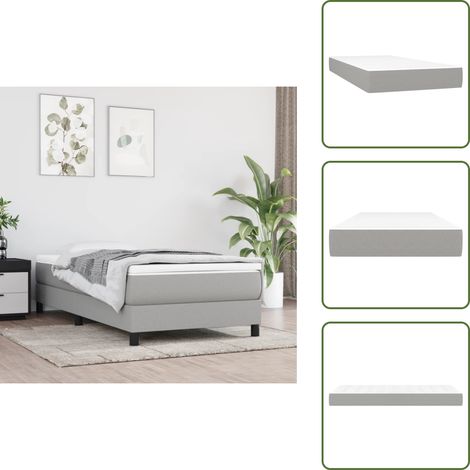 Matelas de lit à ressorts ensachés Gris clair 100x200x20 cm - Matelas À Ressorts Ensachés - Matelas Confortable - Matelas Support Moyen Dur - Literie - Sommeil Réparateur (1/5)