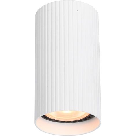 Spot plafond tube rond blanc 10 cm GU10 10W Italux