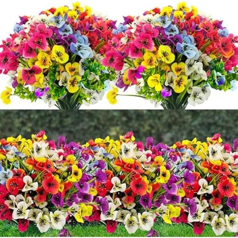 6 Bouquets de Fleurs Botaniques Artificielles Fleur Artificielle Exterieur  Fleurs Artificielles Balcon Résistant aux Intempéries Fleurs Artificielles pour Décoration Jardin Nécessitant peu D'entretie (1/4)