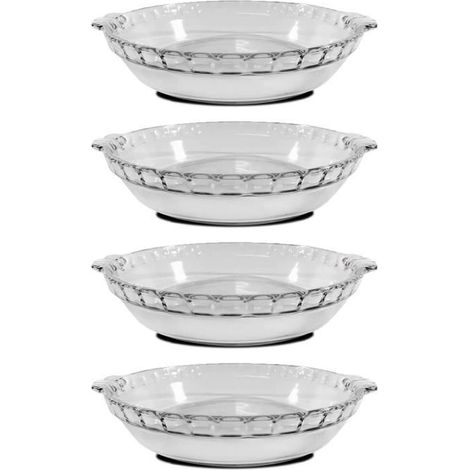 Lot 4 moule en verre fileté,plateau réfractaire,capacité 1.3 L-Longueur 25.7 x Profondeur 22.8 x Hauteur 4.7 cm-JUANIO (1/4)