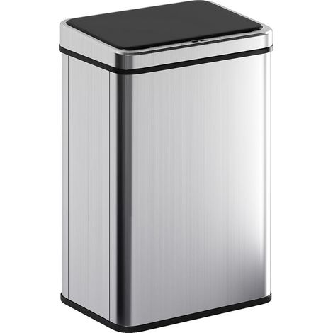40-Liter-Sensor-Abfalleimer, Soft-Close-Deckel, automatischer Küchenabfalleimer, Edelstahl, Silber (1/5)