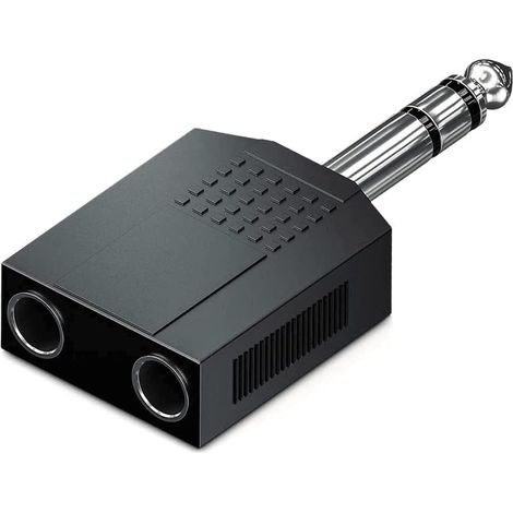Adattatore audio stereo 2 x jack 6.35/H – Jack 6.35/M Nero