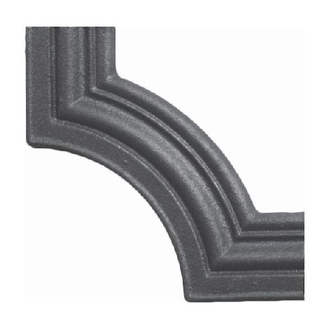 Décor d'angle avec moulure - Hauteur 145x145mm section en profil de 45mm épaisseur 16mm - Fonte - DECO FER FORGE