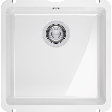 Évier de cuisine Kubus Fraceram KXK 110-41 blanc - 445 x 454 mm - sous-meuble 50 cm - vidage manuel - Franke (1/2)