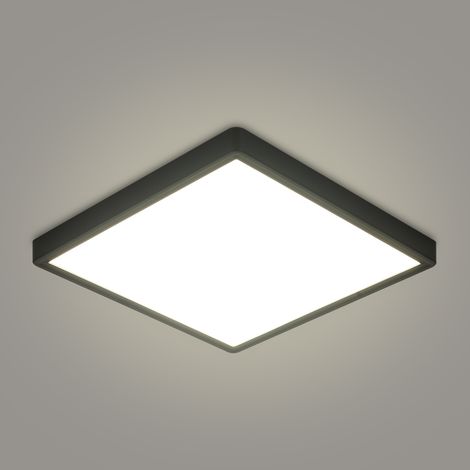 Goeco Plafoniera LED Ultrafine Quadrata 30 cm 36W 3200 Lumen Luce Neutra 4500K – Nero – Design Moderno per Cucine e Corridoi (1/5)