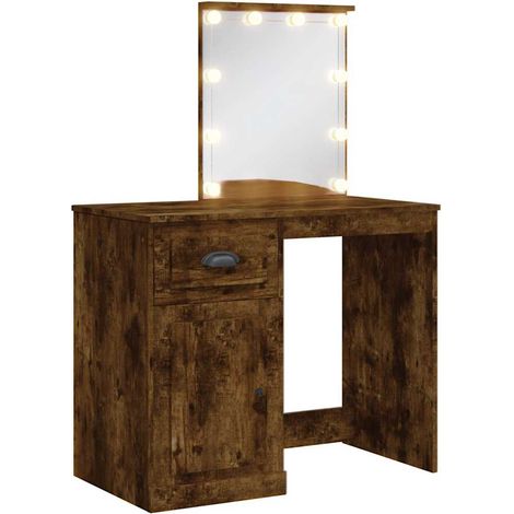 Maison Exclusive - Toeletta con Luci LED Rovere Fumo 90x42x132,5 cm