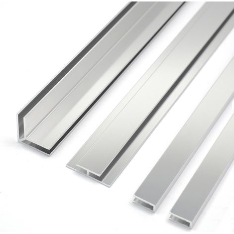 Aluminiumprofil 4er Set für PVC Duschrückwände 3 mm Wandpaneel Bad & Dusche Verbindungsprofilx1 Abschlussprofilx2 Echverbinderx1 Länge 200 cm Matt