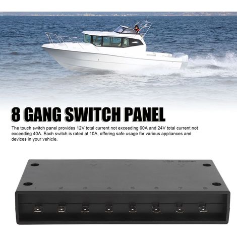 Centralina di controllo touch a LED a 8 canali IP68 12V/24V - Pannello interruttori impermeabile ad alta stabilità per veicoli (1/5)