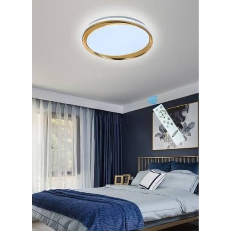 Trade Shop - LED-DECKENLEUCHTE 48 W GOLD DIMMBAR IN ACRYLMETALL LICHT 4000K 6500K C1 -