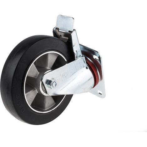 Roulettes industrielles Pivotant avec frein RS PRO, Diam 200mm, 460kg ( Prix pour 1 ) (1/2)