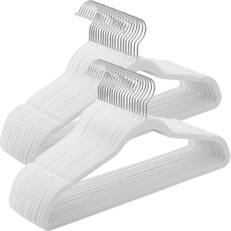Lot de 50 Cintres Velours, Longueur 41,5 cm, Crochet Pivotant 360°, Plastique ABS, Charge 5 kg, Pour Armoire (1/5)