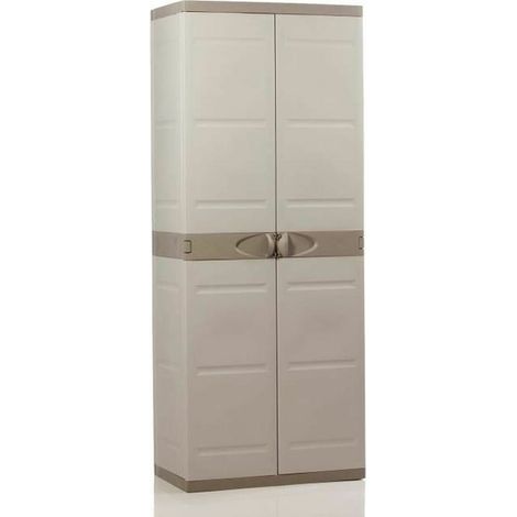 Armadio di stoccaggio in resina beige chiaro e scuro (1/3)