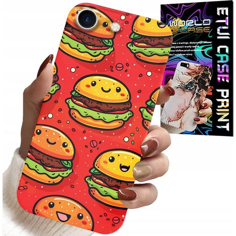 Cover per iPhone SE / SE2 - simpatica cover con hamburger sorridenti (1/5)