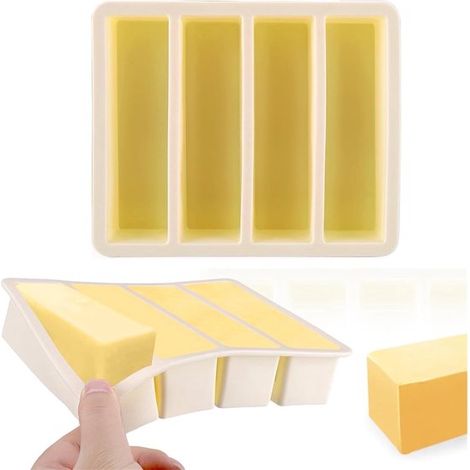 Silikon-Butterformen mit Deckel Set mit 2 rechteckigen Butterdosen geeignet für selbstgemachte Butter Antihaftbeschichtung auch geeignet für usw (1/4)