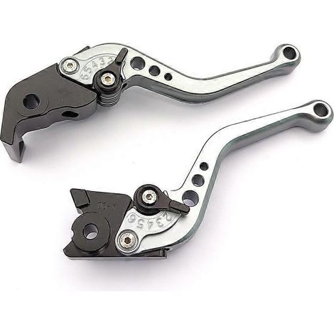 Convient pour la moto Hus Warner FS450 : accessoires de tringlerie de commande de frein, d'embrayage hydraulique et de klaxon en alliage d'aluminium modifié (gris et noir, court). (1/5)