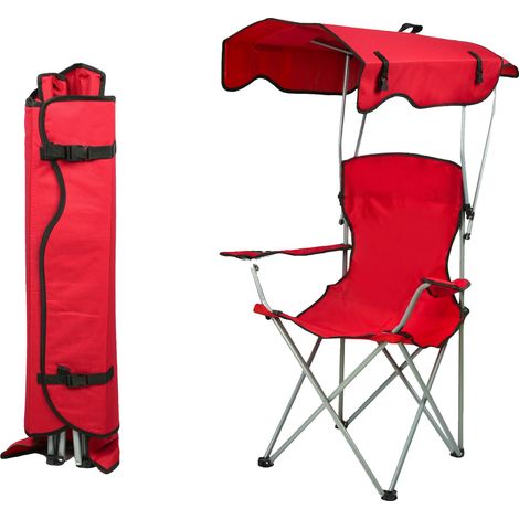 Campingstuhl, Ergonomisches Design, Faltbar und Tragbar, Rot (1/2)