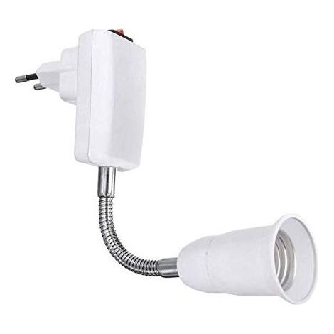 Douille E27 avec Interrupteur pour Lampe Murale Cuisine, AC 220V, Support Lampe Douille E27 à Poser, Spot Lampe Murale sans Fil pour Lampe de Lecture, Lampe de Garage (sans ampoule) (1/5)