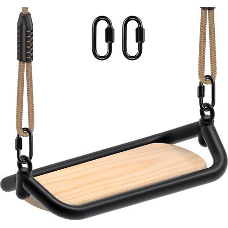 Siège de balançoire, balançoire d'arbre en Bois pour Enfants et Adultes, balançoire en Corde réglable pour Jardin, intérieur, extérieur, Cour, Aire de Jeux, capacité de 226,8 kg, 43,2 x 18,3 (1/5)
