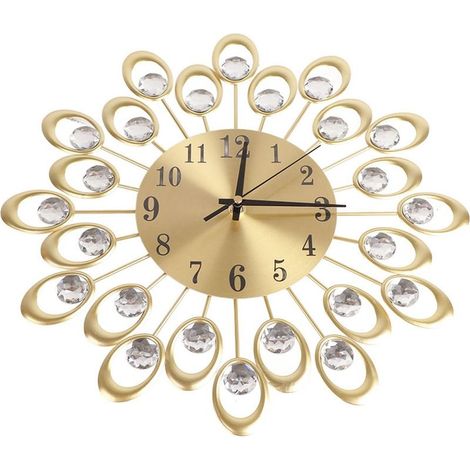 Clock to flowers of style European, Art in iron, muette to batteries, easy to read, for the home and the desk (or) (1/5)