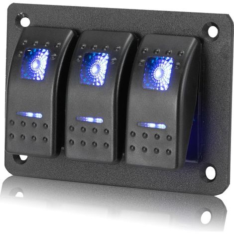 3 Gang Panneau de Interrupteur à Bascule 12V / 24V Interrupteur à Bascule ON-OFF avec Pré-Câblé Tableau Electrique Bateau Voiture Étanche Panneau de Commutateur pour Camion Remorque Marine Véhicules (1/5)