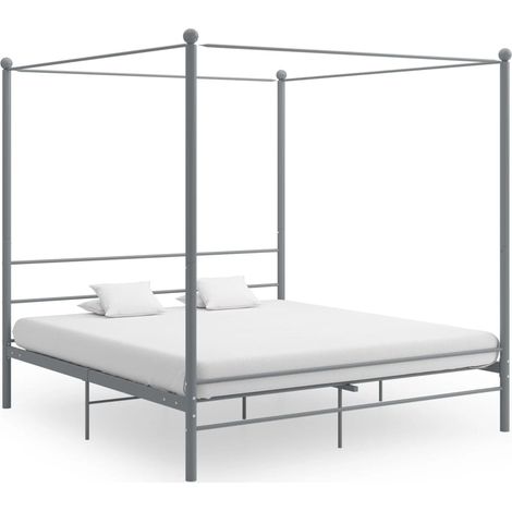 Himmelbett Grau Metall 180x200 cm