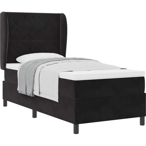 Maison Exclusive - Boxspringbett mit Kopfteil Schwarz 200 x 100 c