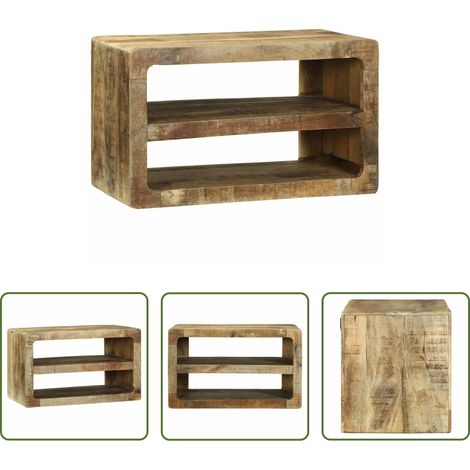 Schrank -  TV-Schränk mit Regal Braun 60 x 32 x 36 cm Massivholz Mango (1/5)