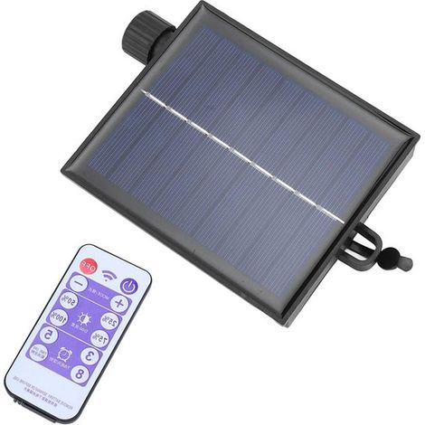 Solar-Laderegler – Lampensteuerung – Außenbeleuchtung – Fernbedienung – 3-V-Ausgang – Schwarz (1/5)