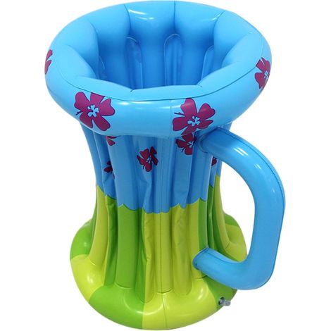 Aufblasbare Kühltasche, Getränkeeisbehälter mit Zubehör, schwimmende PVC-Behälter im Hawaii-Stil für Gartenpartys, Picknicks und (1/5)