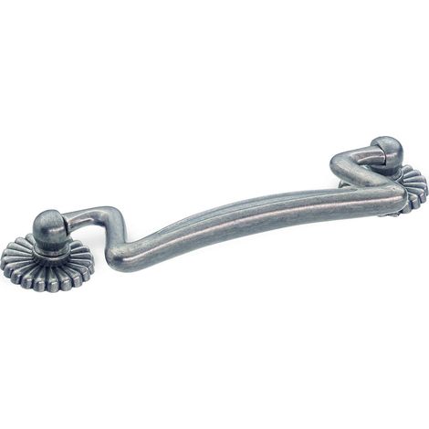 Schwinn 22825 - Maniglia con batacchio per mobili Realizzata in zama, Distanza tra i Fori 96 mm, Effetto Ottone Brunito
