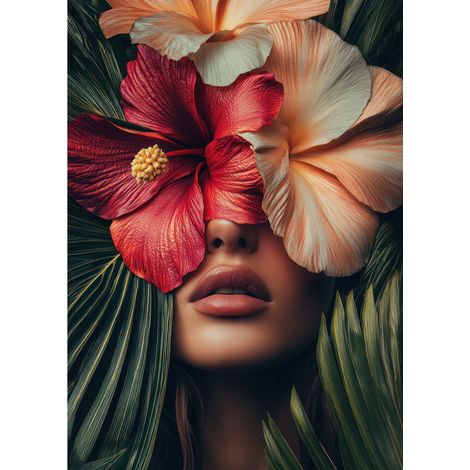 Tableau sur toile portrait vision florale 30x45 cm - Impression sur Toile Murale Décorative - Image imprimée en HD sur Toile - Toile sur Châssis en Bois FSC - Fabriqué en France (1/5)