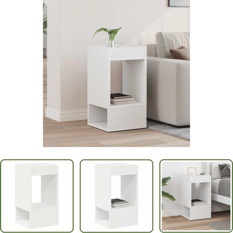 Bois d'ingénierie - Table d'appoint Blanc 30 x 30 x 56 cm Bois d'ingénierie (1/5)