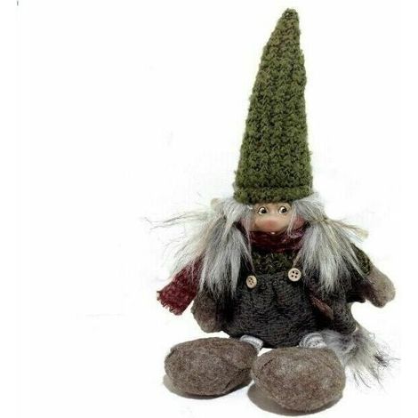 Gnome Des Bois Femelles Dans Le Tissu De La Tête Dans La Résine 14 cm Déco Marionnette