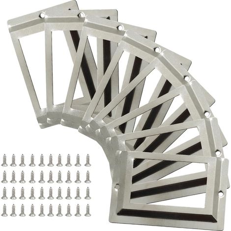 Set mit 24 Etikettenhaltern im Antik-Stil, 81 mm x 51 mm, Metallrahmen für Visitenkarten, für Bücherregale, Schubladen, Büroschränke, mit Schrauben (silber)