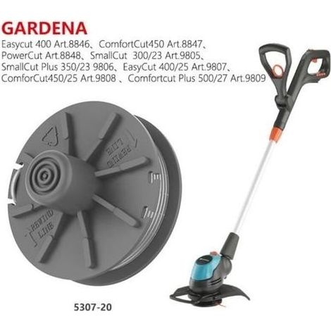 pair Bobine de fil de coupe Pour Gardena 5307-20,Adapté pour coupe-bordures GARDENA EasyCut 400, ComfortCut 450 et PowerCut 500 (1/4)