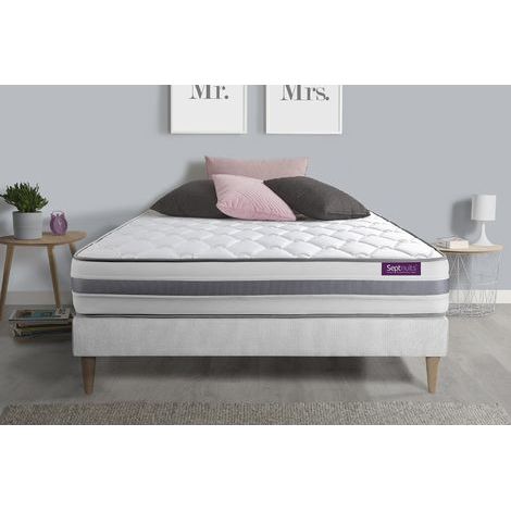 Ensemble matelas sommier Memo spring 160 x 200 cm - Couleur : Blanc (1/5)