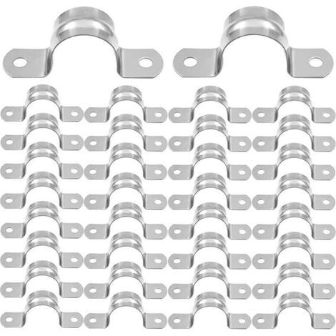 32 Pièces Colliers de U Tuyau 20mm Serre Joint Tuyau 304 Acier Inoxydable Collier de Serrage Pince pour Tuyaux U Collier de Fixation Pince a Collier pour à Maison Cuisine Tuyau 20mm (1/5)