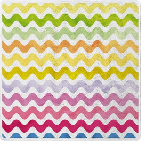 Lot de 2 Motif de vague arc-en-ciel 30x30Cm cellulose réutilisables torchon de cuisine pour le nettoyage de la cuisine (1/5)