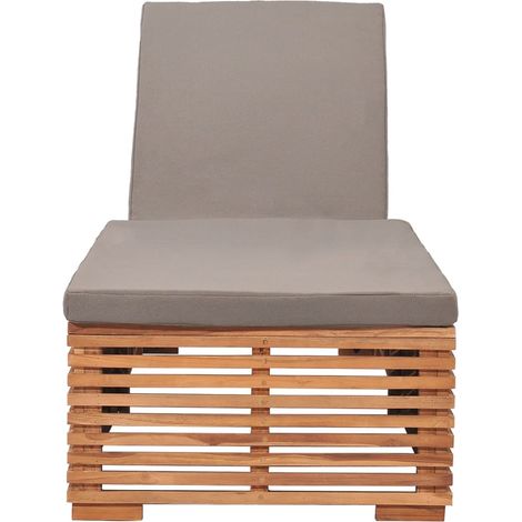 Maison Exclusive - Lettino Prendisole con Cuscino Grigio Scuro in Legno di Teak