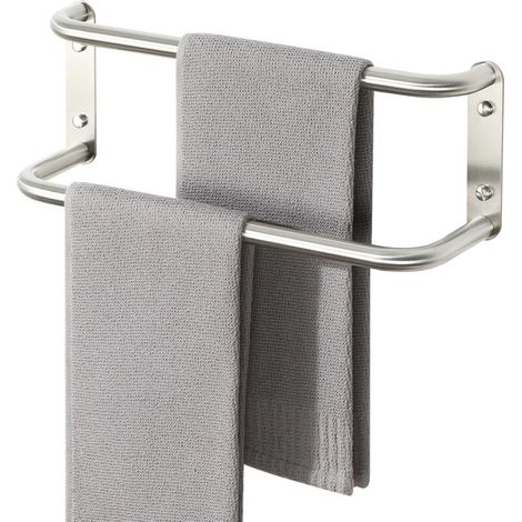 Porte Serviettes Longueur 41.5 CM Salle de Bain, Barre Porte Serviette Mural Porte-Serviettes, en Acier Inoxydable, Fixation Murale à Cuisine ou Douche, Brossé (1/5)
