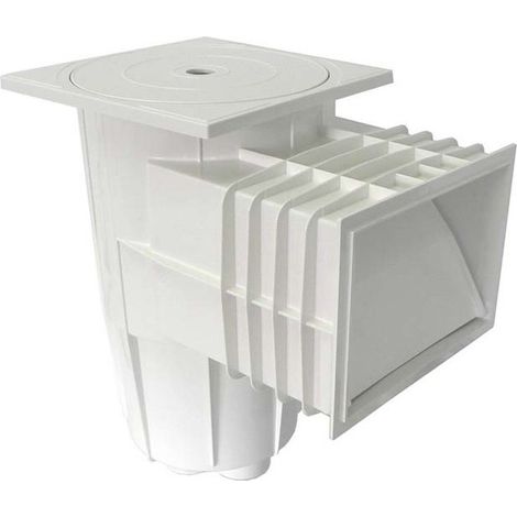 Skimmer mit 15 Liter Fassungsvermögen mit Standardmundstück und quadratischem Druckdeckel für Betonpools. (1/2)