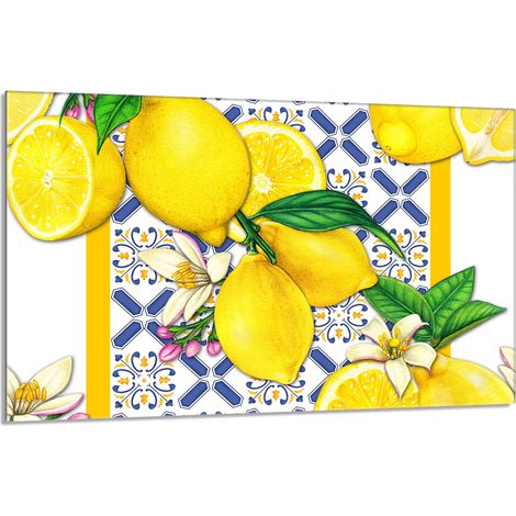 Glas-Herdplattenschutz 80x52 Zitronen (1/5)