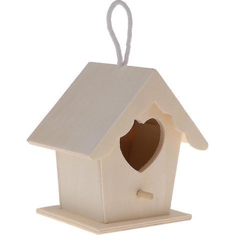 Vogelhaus zum Bemalen für ausgewachsene Vögel, zum Aufhängen im Freien, aus Naturholz, kleines Nest (1/4)